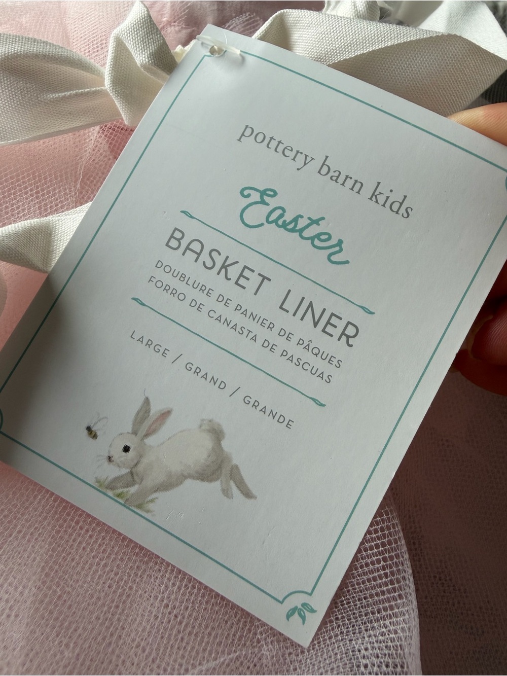 Pottery Barn Kids Pink Tulle Tutu Basket Liner for Kids NWT